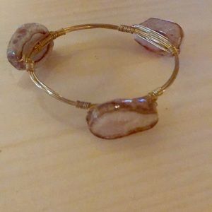 Wire Bangle Bracelet/Handmade/Stone